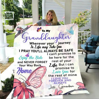 To My Granddaughter Your Journey Blanket