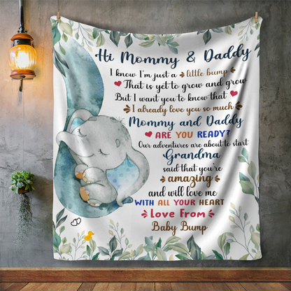 Elephant Baby Bump Blanket - Love, Grandma