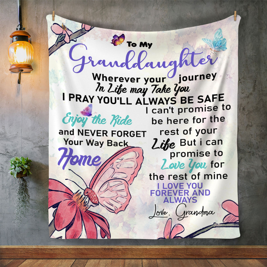 To My Granddaughter Your Journey Blanket