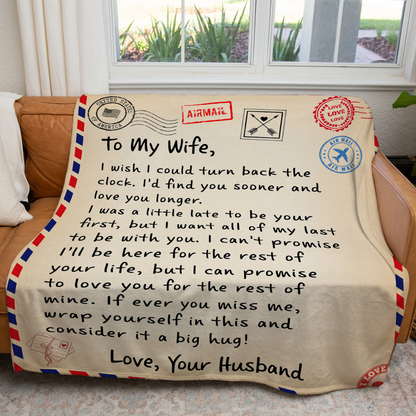 To My Wife Postcard Blanket