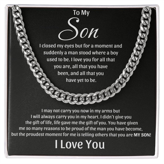 I'M SO PROUD OF YOU SON NECKLACE - I LOVE YOU