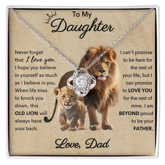 To My Daughter - This Old Lion Love Knot Necklace |