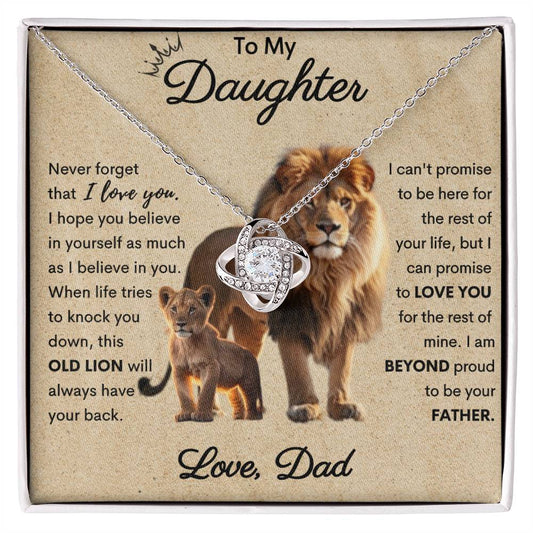 To My Daughter - This Old Lion Love Knot Necklace