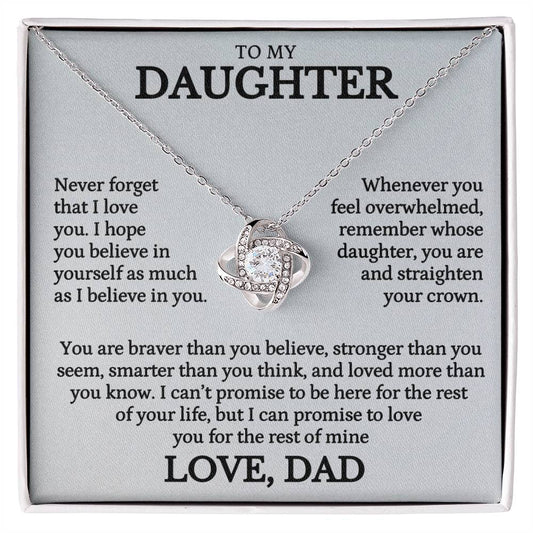 You Are Loved More Than You Know - Love Knot Necklace - Love, Dad