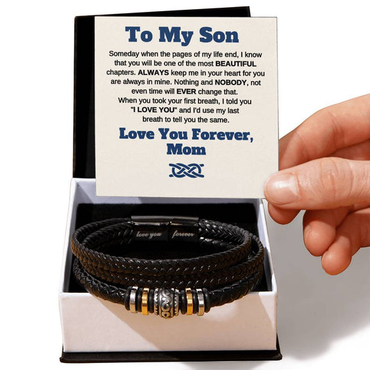 To  My Son - Love You Forever Bracelet - Love, Mom