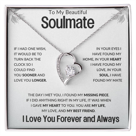 To My Beautiful Soulmate - In Your Eyes I Have Found My Home - Forever Love Necklace