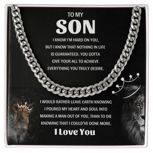 To My Son Cuban Link Chain - I Love You