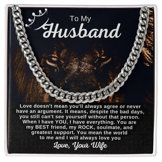 To My Husband Cuban Link Chain - Love, Your Wife