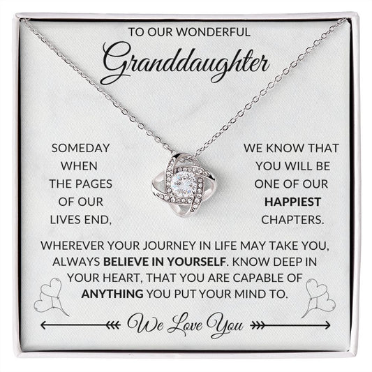 To Our Wonderful Granddaughter - Love Knot Necklace