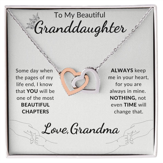 To My Beautiful Granddaughter Forever Love Necklace - Love, Grandma